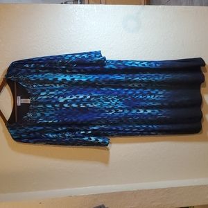 Catherine's Multi Color Blue Beaded Collar Dress